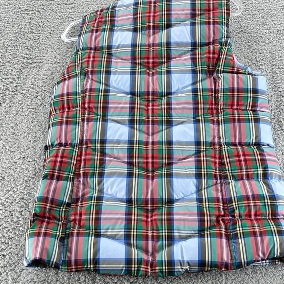 Lands' End Vest S/T 6-8 Women's Multicolor Plaid Down Puffer Lining Futter - Picture 4 of 13